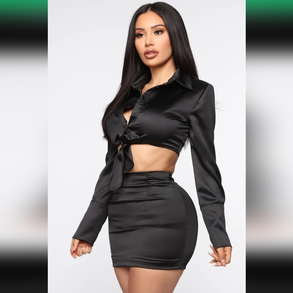 2pc Satin Shirt Set